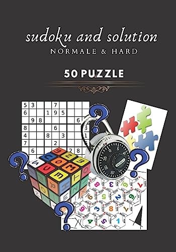 Sudoku and Solution 50 Puzzle . Normale & Hard . 100 Pages Size 7/10