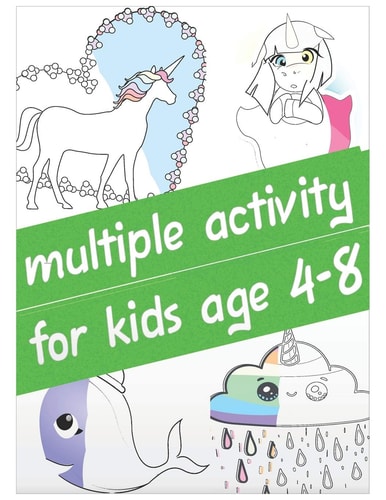 Multiple Activity for Kids Age 4-8 A Activity Coloring Photos, Mazes, Word Search, Sudoku Puzzles Beginner - 8,5 in X 11 in ( Activity Books & Games )