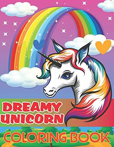 Dreamy Unicorn Coloring Book Kids Activity Book By RR Graphics