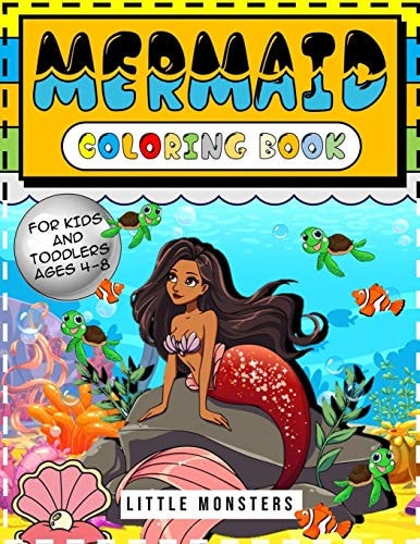 Mermaid Coloring Books : Adorable And Various Unique Design of Coloring Book For Girls. Kids Ages 4-8 108 Pages 50 Designs