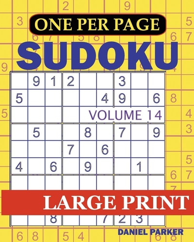 Large Print Easy Sudoku Sudoku Puzzle Book For Adults Volume 14