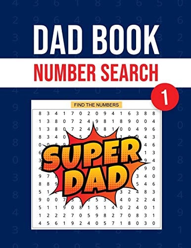 Dad Book Number Search 1 Large Print Activity Games Book - Perfect Gift for Your Father