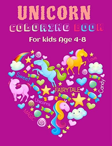 Unicorn Coloring Book For Kids Ages 4-8: 50 Original Designs & Bonus Drawing Activities