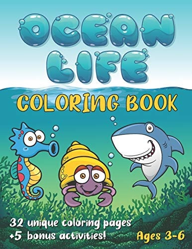 Ocean Life Coloring Book Sea Creatures Underwater Animals and Fish Theme Activity Book for Kids