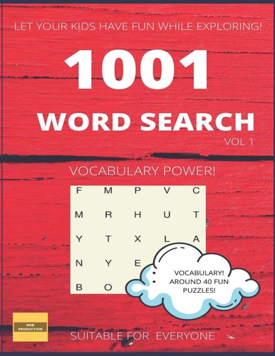 1001 Fun Word Search Suitable to Improve Vocabulary and Have Fun!