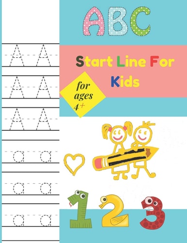 Start Line For Kids For Ages 4+ Handwriting Practice Books for Kids, Kids Coloring Activity Books My First Learn to Write Workbook