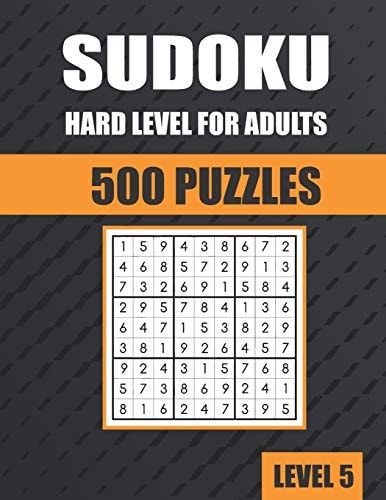 Sudoku Hard Level for Adults 500 Puzzles Sudoku Puzzle Books for Adults