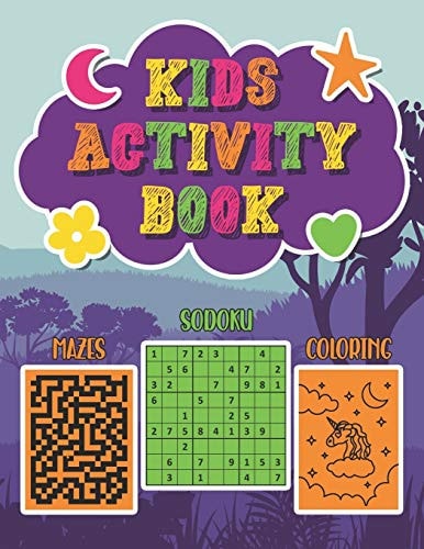 Kids Activity Book Mazes Sudoku Coloring Fun Activities for Girls and Boys