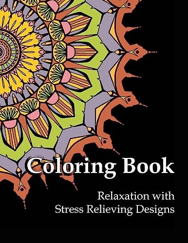 Coloring Book Relaxation with Stress Relieving Designs Adult Coloring Book Gray Lined