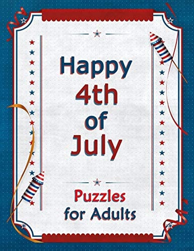 Happy 4th of July Puzzles For Adults Independence Day Puzzles Book for Adults