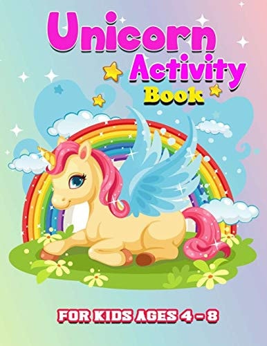 Unicorn Activity Book Unicorn Coloring Book For Kids Ages 4-8 with 26 Alphabet Tracing Letters.