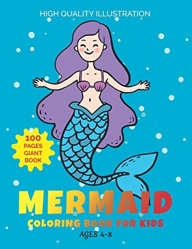 Mermaid Coloring Book For Kids Ages 4-8 Cute Coloring Page Best Gift For Kids, Girls