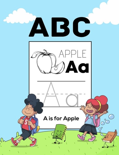 ABC Apple Letter Tracing Books for Kids Ages 3-5 100 Pages Tracing Activity Book and Coloring Alphabet for Preschool