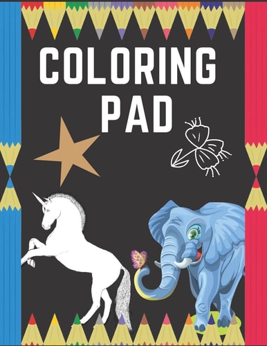 Coloring Pad COLORING ANIMALS & WORDS FOR KIDS 50 PAGES, 8.5"x11"