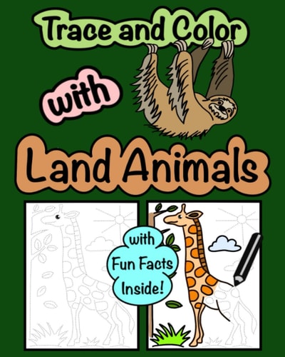 Trace and Color with Land Animals