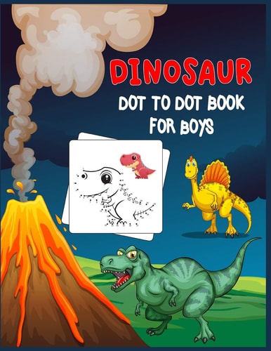 Dinosaur Dot to Dot Book For Boys Connect the Dot Activities for Learning