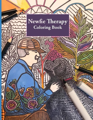 Newfie Therapy Stress Relieving Adult Coloring Book