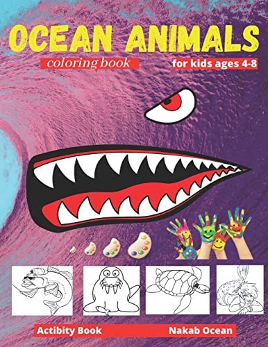 Ocean Animals Coloring Book For Kids Ages 4-8 Life Under Sea Ocean Coloring Book, Ocean Animal Books for Kids, Kids Coloring Book, Activity Book for Kids, Coloring Books for Kids Ages 4-8