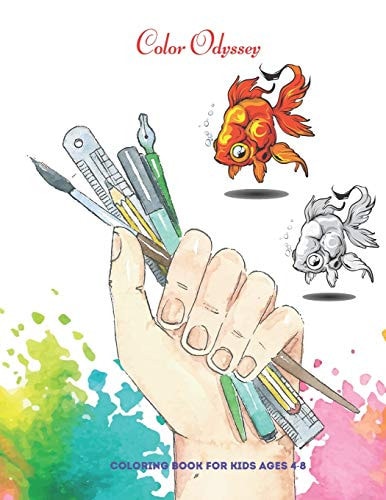 Color Odyssey - Coloring Book for Kids Ages 4-8 Easy and Fun Educational Coloring Pages of Animals for Little Kids, Boys, Girls, Preschool and Kindergarten