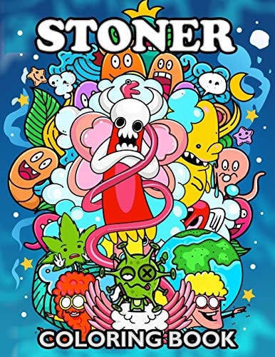 Stoner Coloring Book Psychedelic Coloring Pages Adult Relaxation Doodle Designs