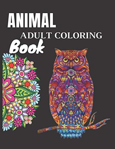 Animal Adult Coloring Book 80 Pages of Animal Coloring Size 8.5" 11"