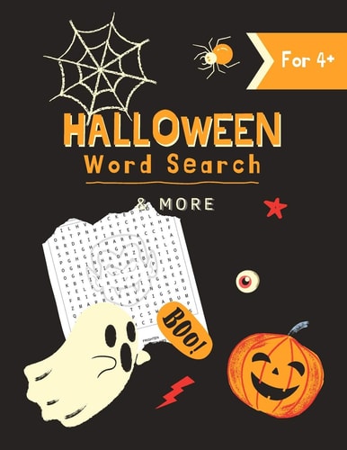 Halloween Word Search & More Halloween Activity Book For Kids Ages 4-8, Includes Word Search Puzzles, I Spy Games, Maze Puzzles, Coloring Pages