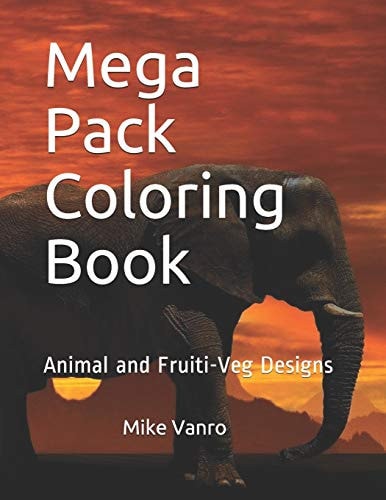 Mega Pack Coloring Book Animal and Fruiti-Veg Designs