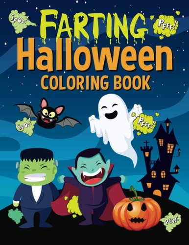 Farting Halloween Coloring Book Funny Farting Animals for Boys and Girls Kids
