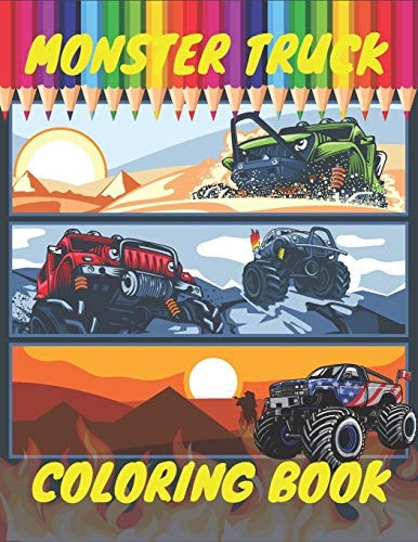 Monster Truck Coloring Book A Big Cool Car Designs For Kids Ages 4-8 Activity Book Fun Gift For Boys And Girls