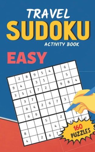 Travel Sudoku Activity Book Easy 160 Puzzles Fun and Brain Exercises for Kids and Adluts, Smart Gift for Women and Men