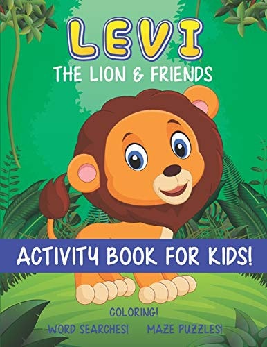 Levi The Lion & Friends Activity Book For Kids Animal Word Search and Coloring Book for Kids Ages 4 to 8