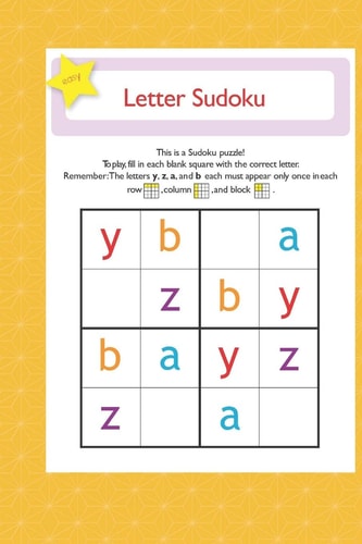 Letter Suduko Mini Sudoko with Letters -Brain Games Book for Kids - Logic Games For Kids