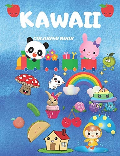 Kawaii Coloring Book Activity Book. Coloring Book For Toddlers, Kids And Girls. Cute Kawaii Coloring.
