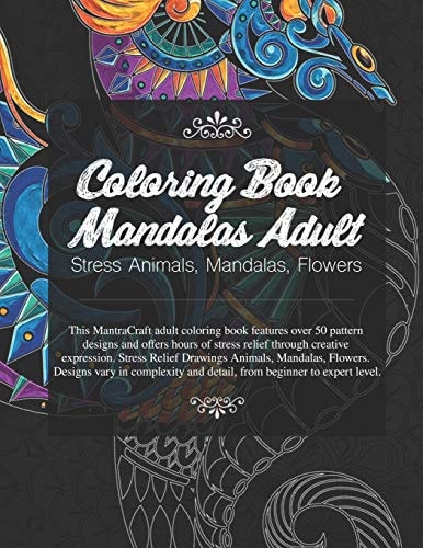 Coloring Book Mandalas Adult Stress Animals, Mandalas, Flowers