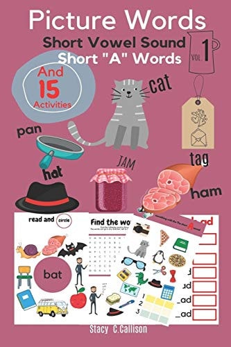 Picture Words Short Vowel Sound Vol.1 Short "A" Words And 15 Activities