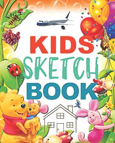 Kids Sketch Book 8" X 10" a Kids Sketch Book with English Alphabets & Number and Some Other Design