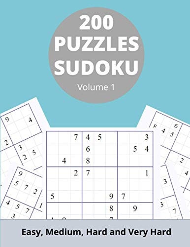 200 Sudoku Puzzles Vol 1 | Easy, Medium, Hard and Very Hard