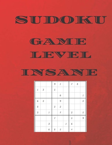 Sudoku Game Level Insane Large Sudoku 160 Puzzle Book