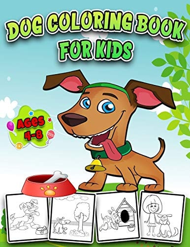 Dogs Coloring Book for Kids Ages 4-8 Cute Dogs Coloring Pages for Kids