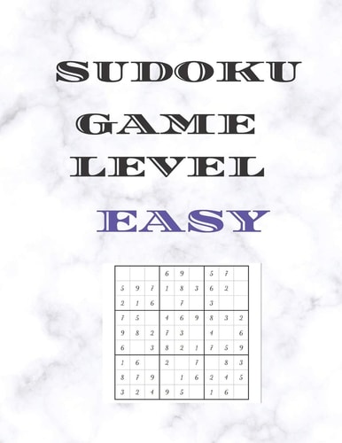 Sudoku Game Level Easy Large Sized Sudoku Number Puzzle Book