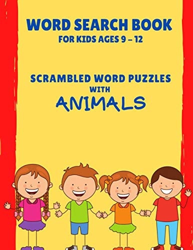 Word Search Book for Kids Ages 9-12 Scrambled Word Puzzles with Animals