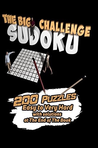 The Big Sudoku Challenge 200 Puzzles Easy to Very Hard - with Solutions at The End of The Book - Sudoku Crafters - Exercise Your Brain! Size 6x9 Inches - Book Small