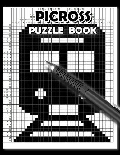 Picross Puzzle Book Hanjie Puzzle Book for Adults, Nonogram Puzzle Book Back and White, Gift for Brain Teaser Lovers