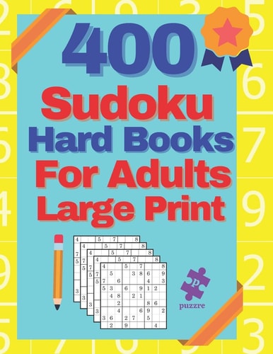 400 Sudoku Hard Books For Adults Large Print Logic Brain Games Puzzles
