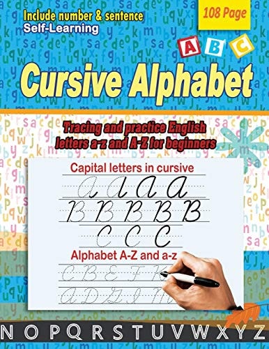 Cursive Alphabet Tracing and Practice English Letters A-z and A-Z for Beginners