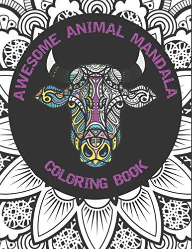 Awesome Animal Mandala Coloring Book