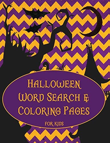 Halloween Word Search and Coloring Pages Activity Book for Children