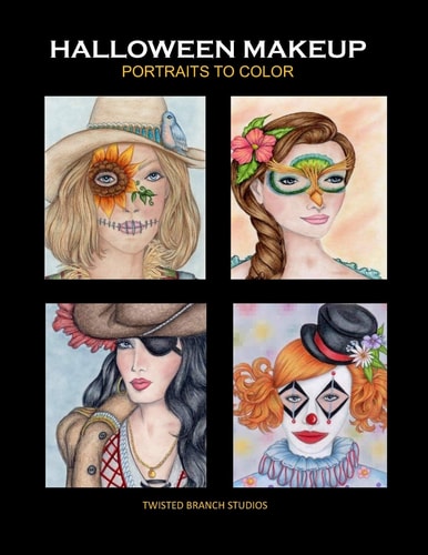 Halloween Makeup Portraits to Color