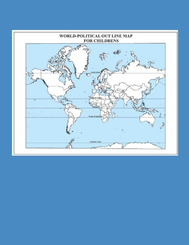 World - Political Out Line Map for Childrens