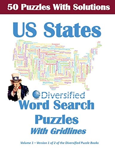 50 United States Word Search Puzzles With Solutions Gridlines Included